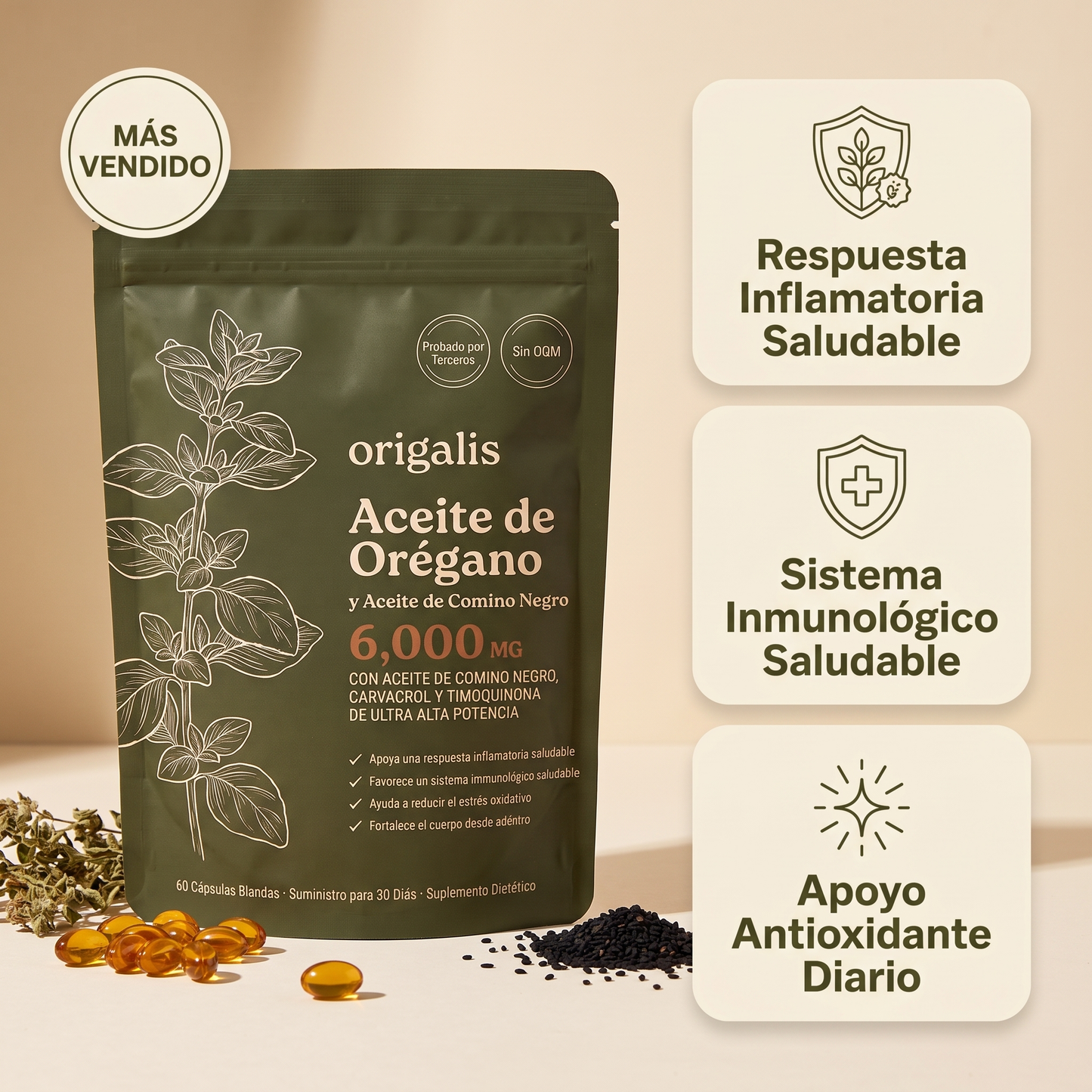 Origalis Aceite de Orégano y Comino Negro